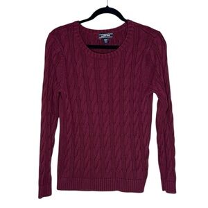 LANDS END Drifter Modern Cable Knit Sweater size Medium Petite